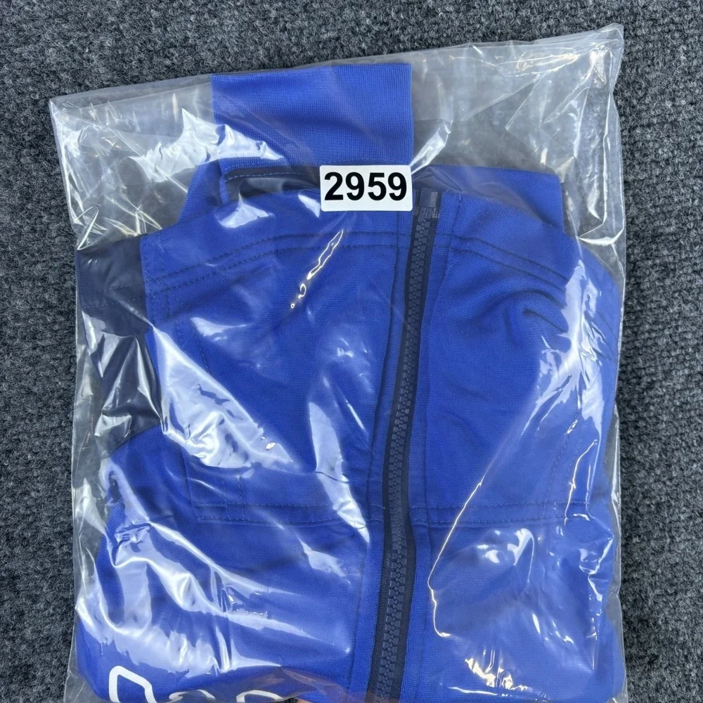 Nike‎ Track Jacket Boys 7 Blue Logo Mock Neck Long Sleeve Full Zip Performance